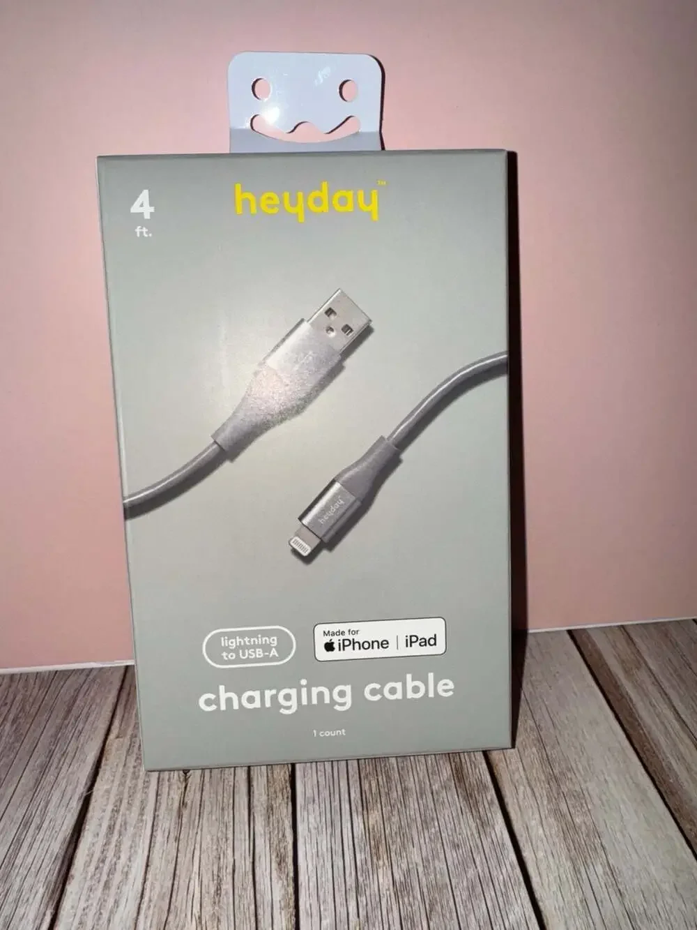heyday 4ft Lightning to USB-A Charging Cable for iPhone & iPad - Gray